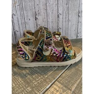 Kurt Geiger London Orson Woven Crystal Jewel Stud Strap Sandals Size US 5 /EU 36